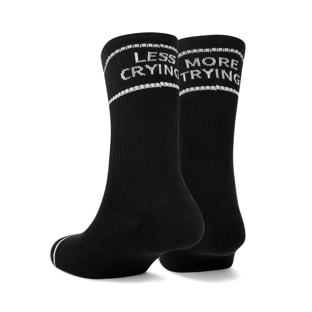 Less Crying More Trying | Unisex Athletic Socks