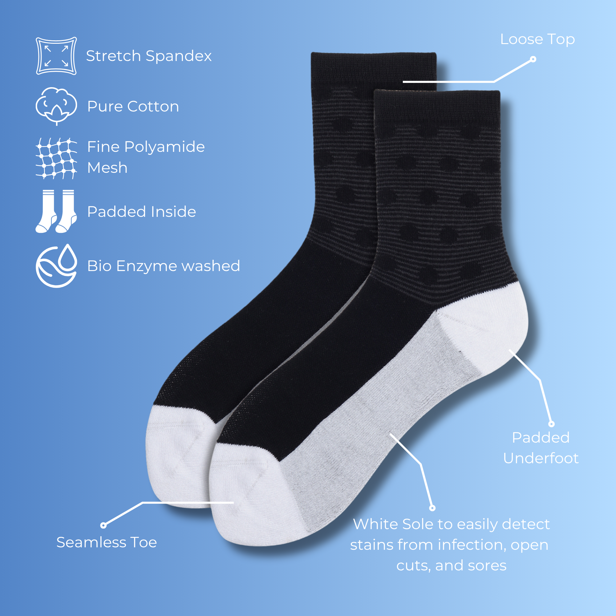 CareWalk Polka Bestsellers Pack of 3 Pairs | Diabetic Care Socks