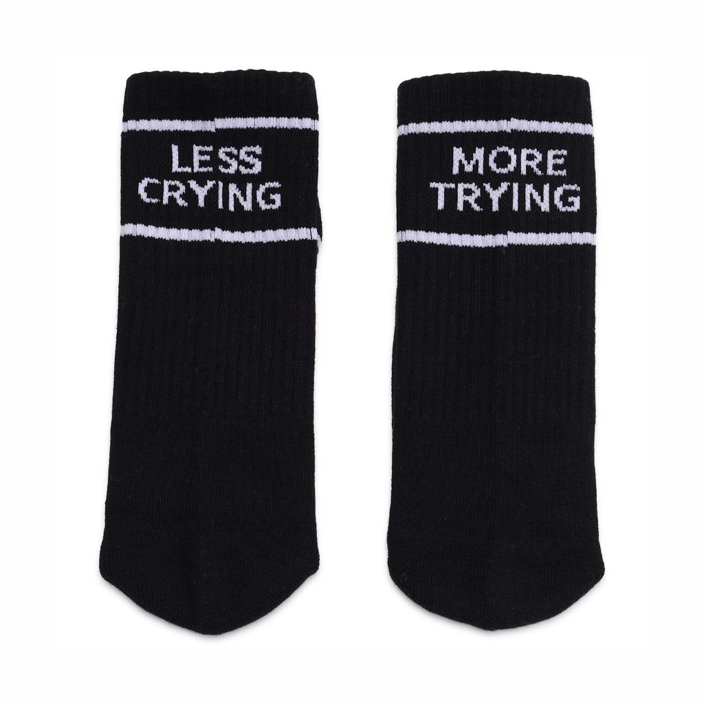 Less Crying More Trying | Unisex Athletic Socks