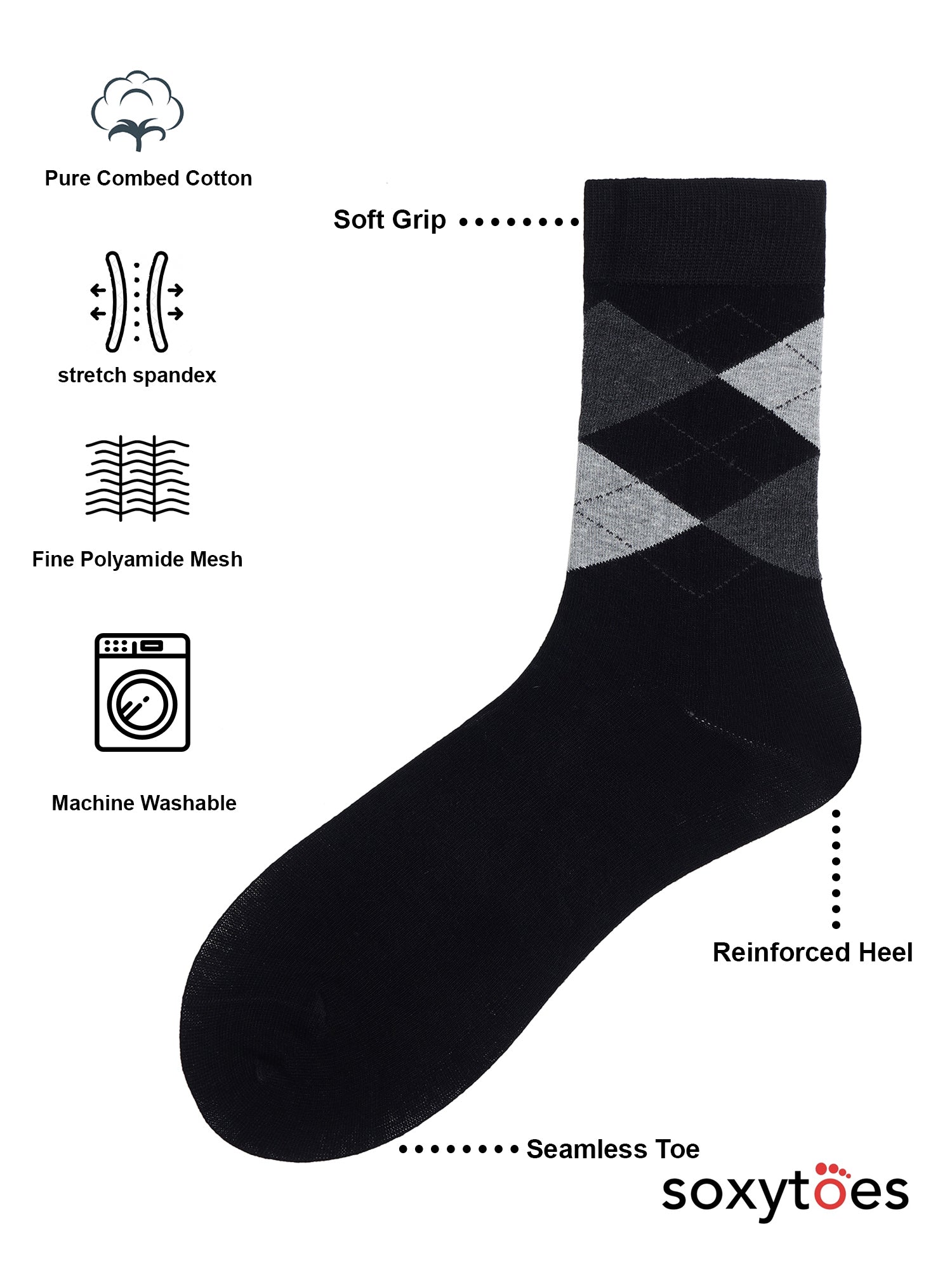 Geometrics Box Of 8 Pairs | Mid Calf Crew Socks