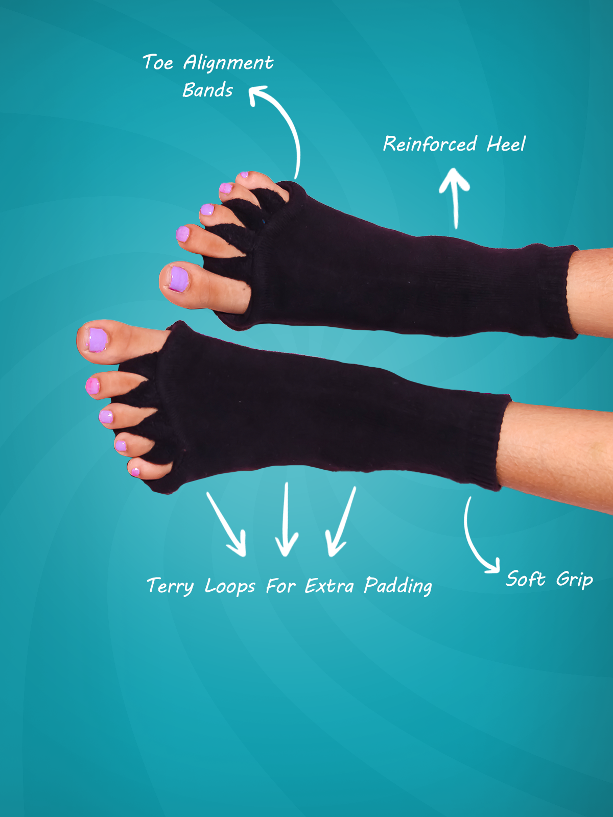 Buy GRIP AND TOES BLACK YOGA SOCKS for Women Online in India