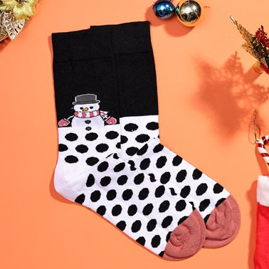 Frosty the Snowman Black | Cotton Mid-Calf Crew Socks