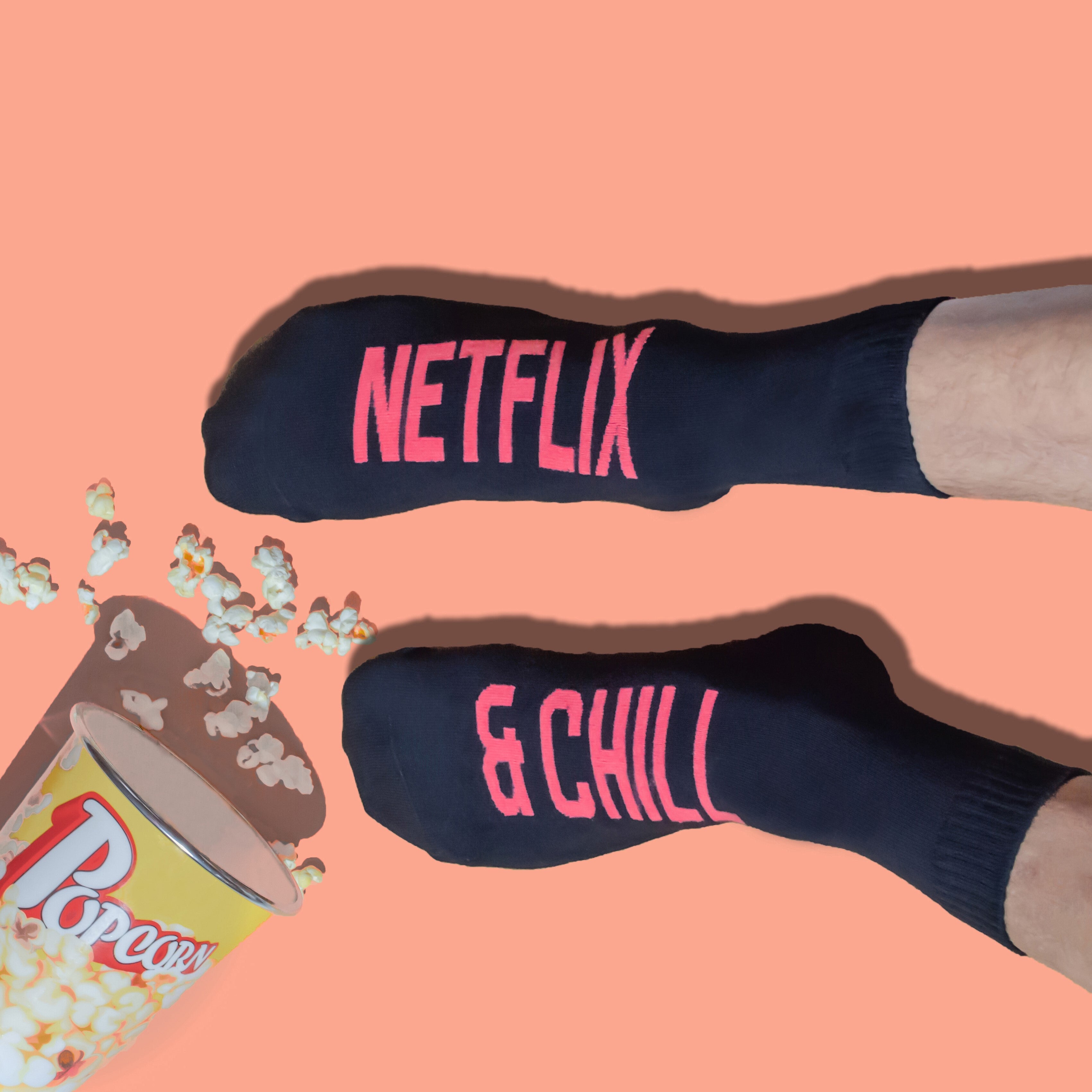 Netflix & Chill Black Socks