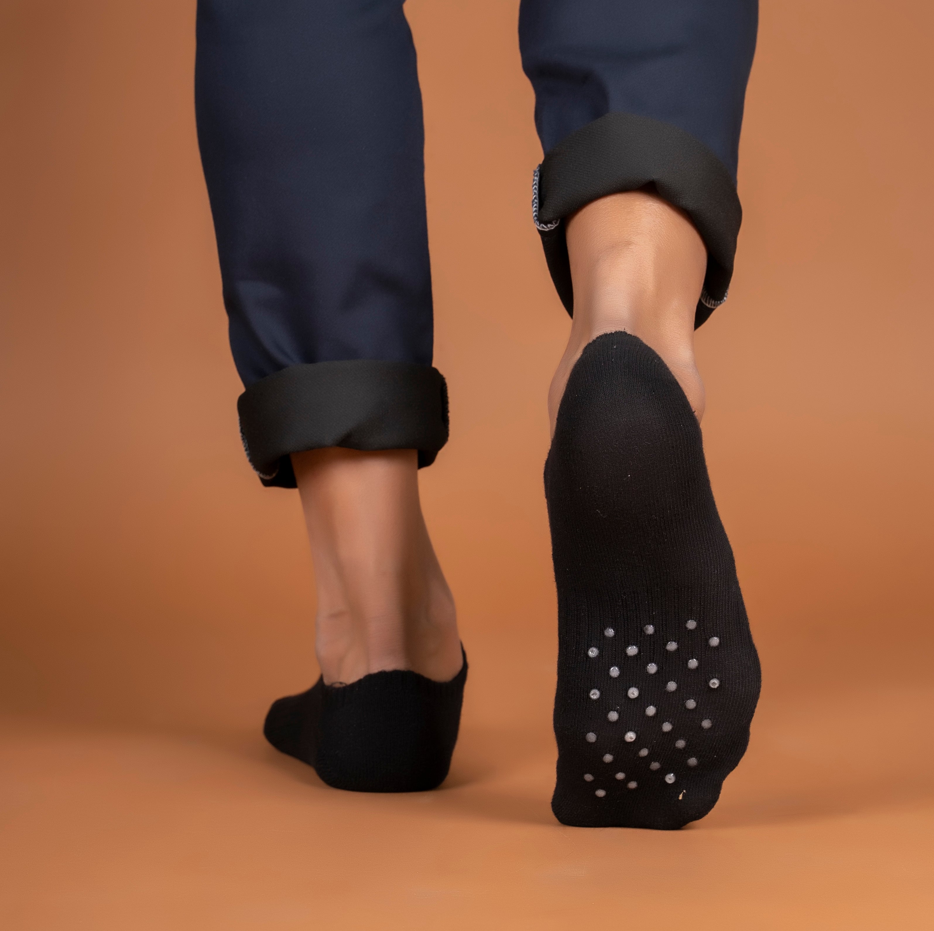 Soft Padded Loafers with Grippers | Black