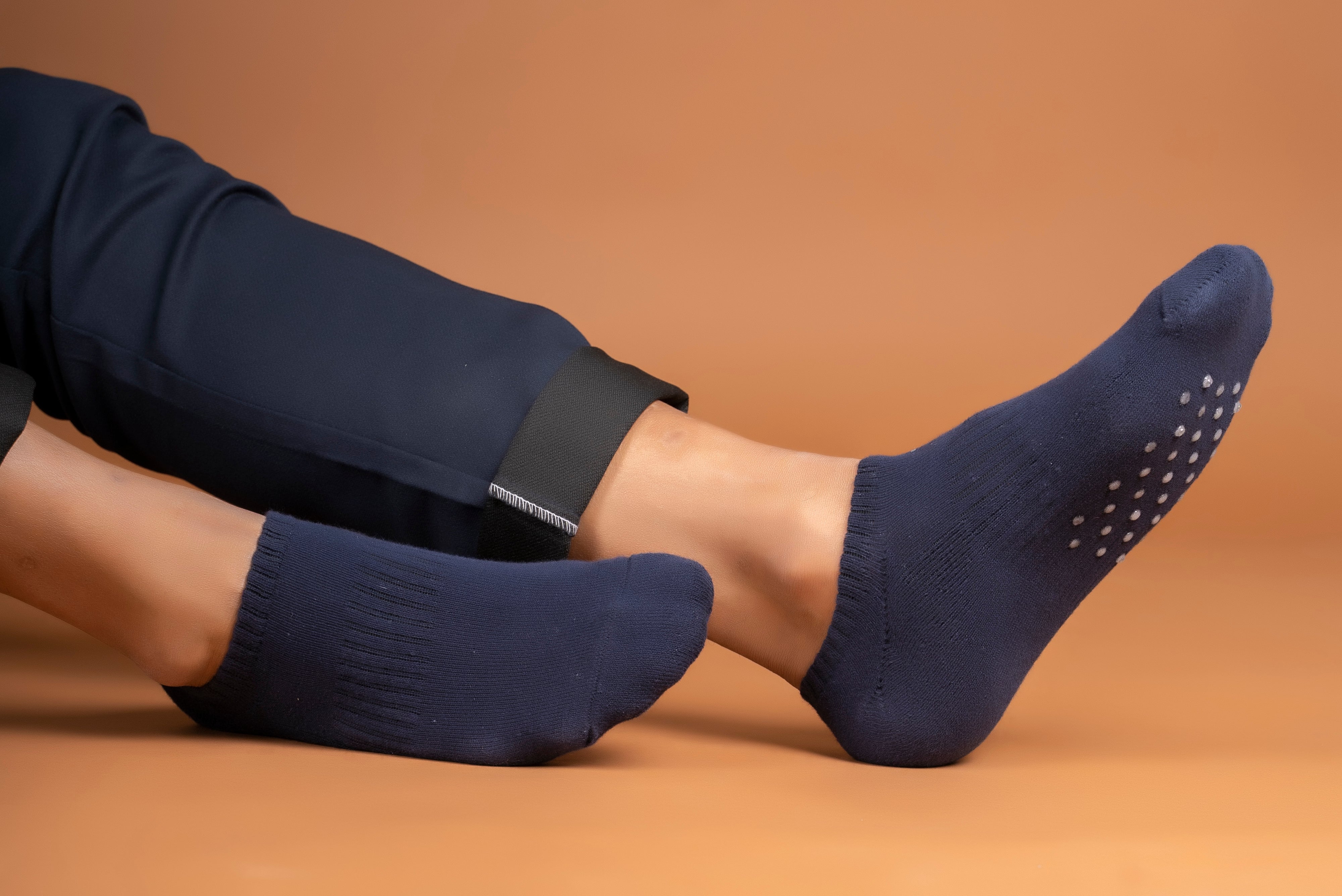 Soft Padded Loafers with Grippers | Navy