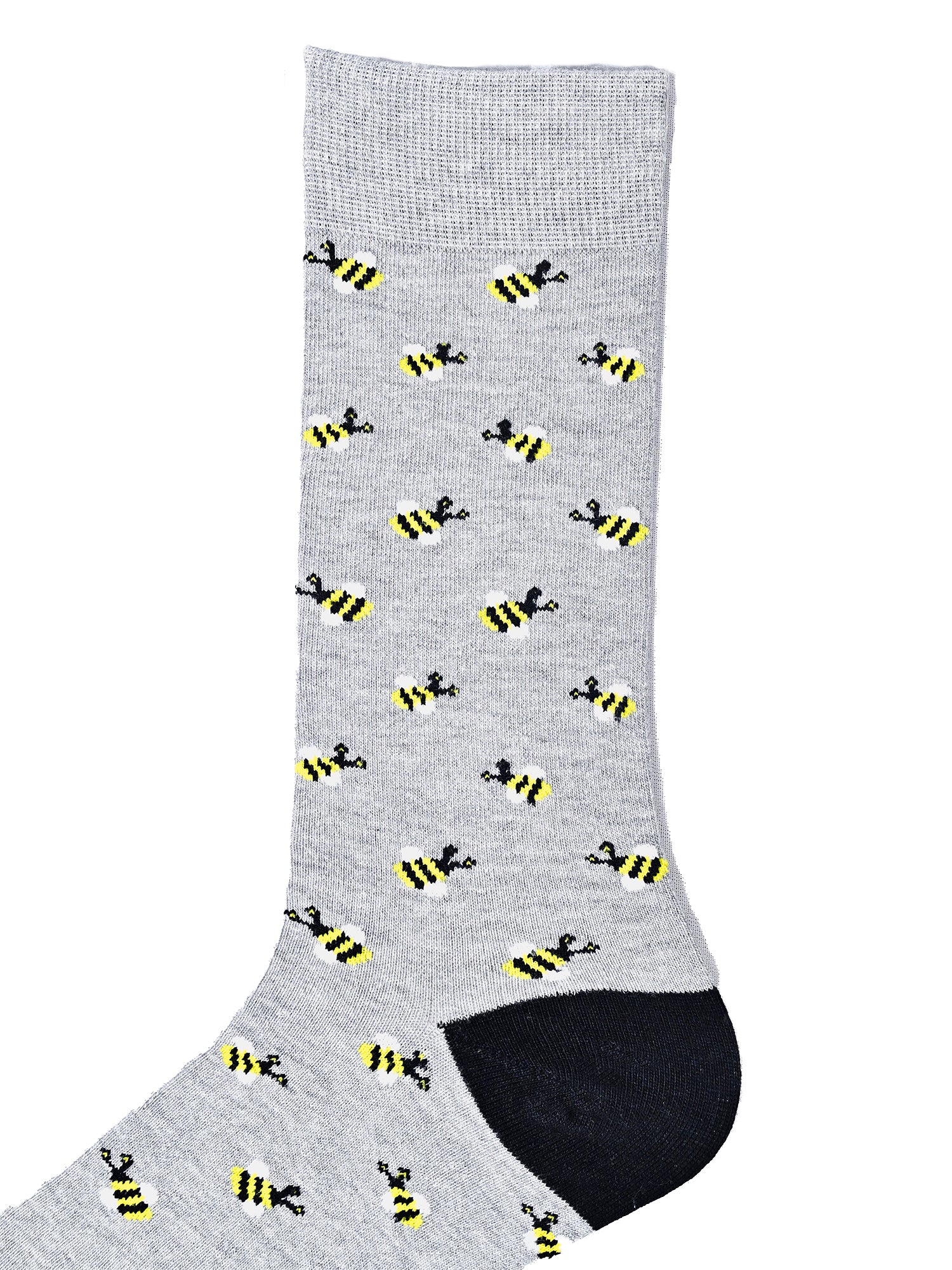 Bumblebee | Grey Mid-Calf Socks For Men | 1 Pair
