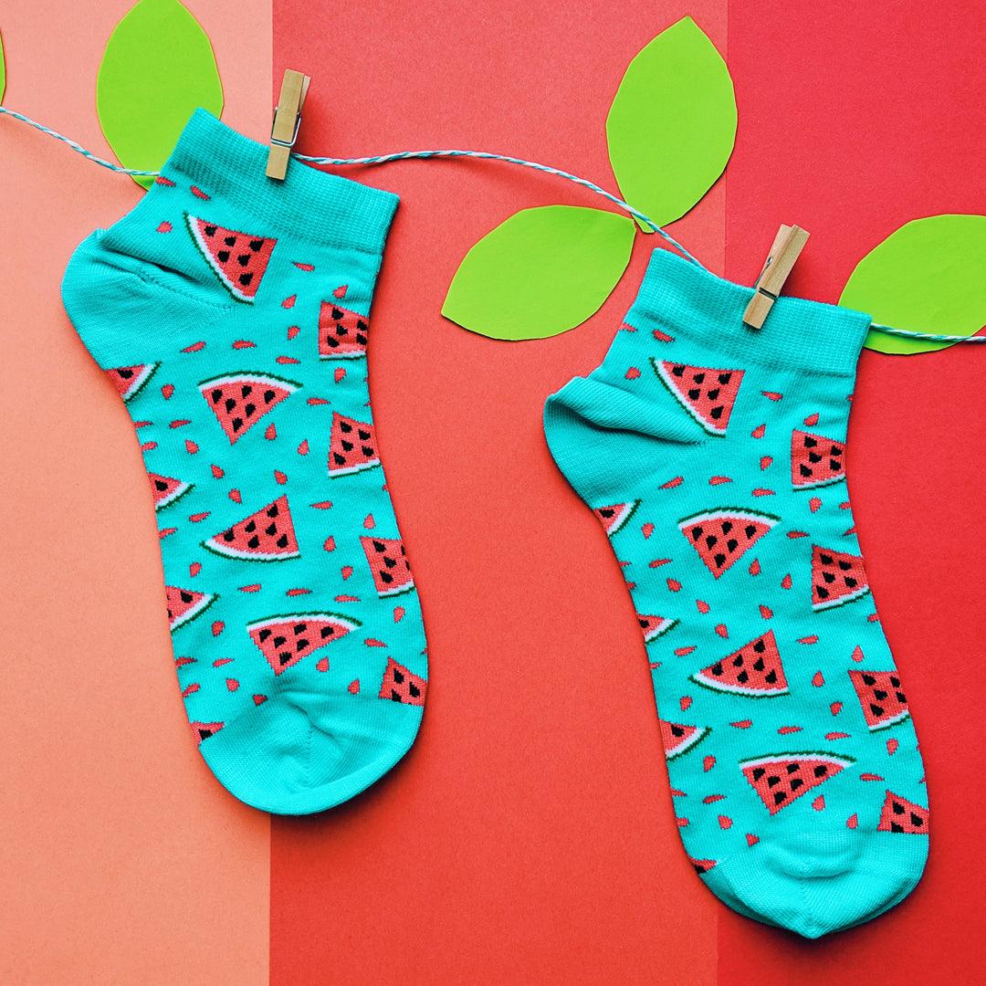 One in a Melon | Blue Ankle Unisex Socks | 1 Pair