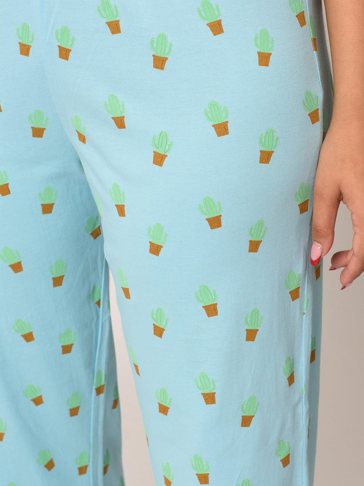Cactus Print Cotton Pyjama - soxytoes