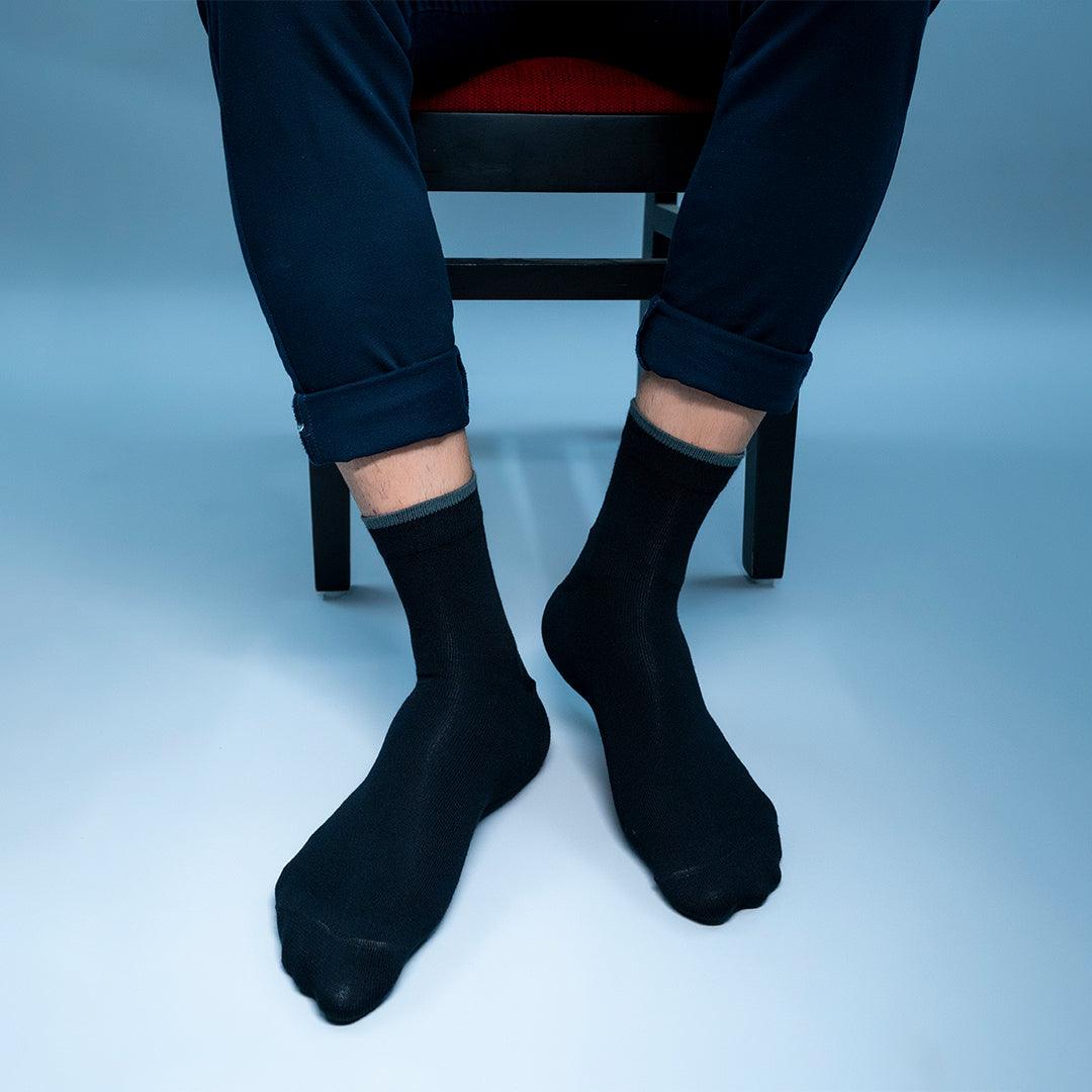 Tipped to Perfection - Classic Black with Grey Tip Socks - soxytoes