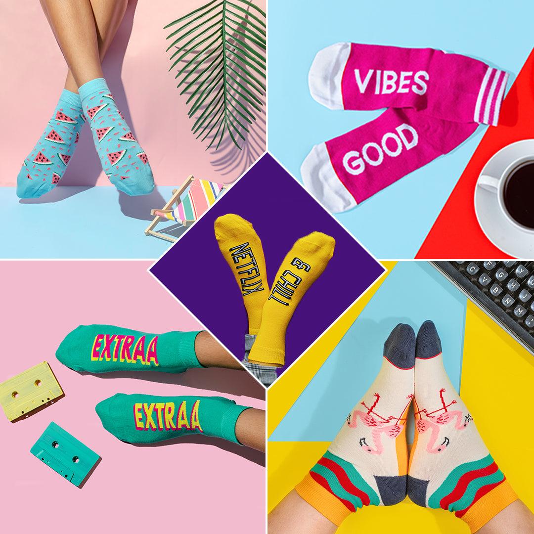 Happy Vibes Gift Box of 5 Socks - soxytoes