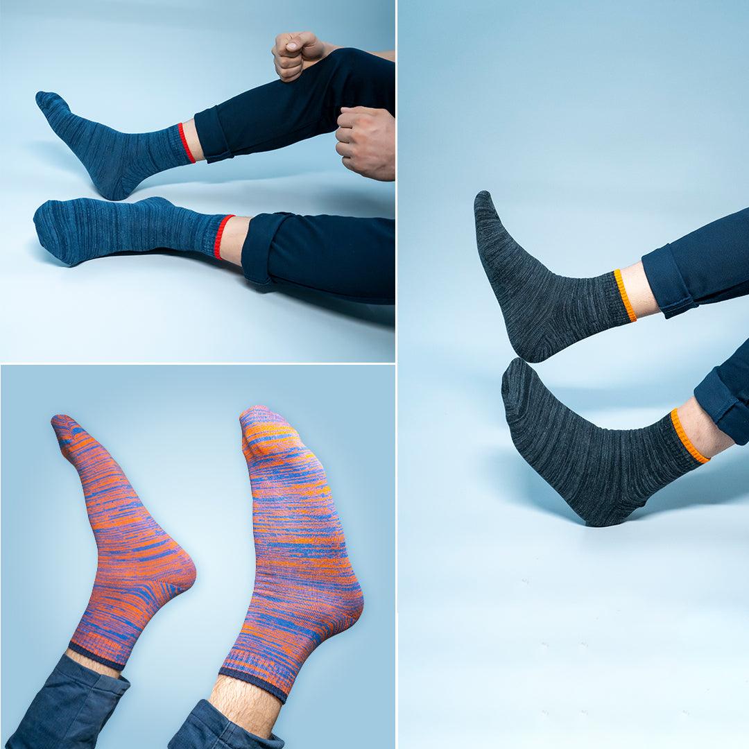 Tipped To Perfection! Twintone Casuals Pack of 3 Socks - soxytoes