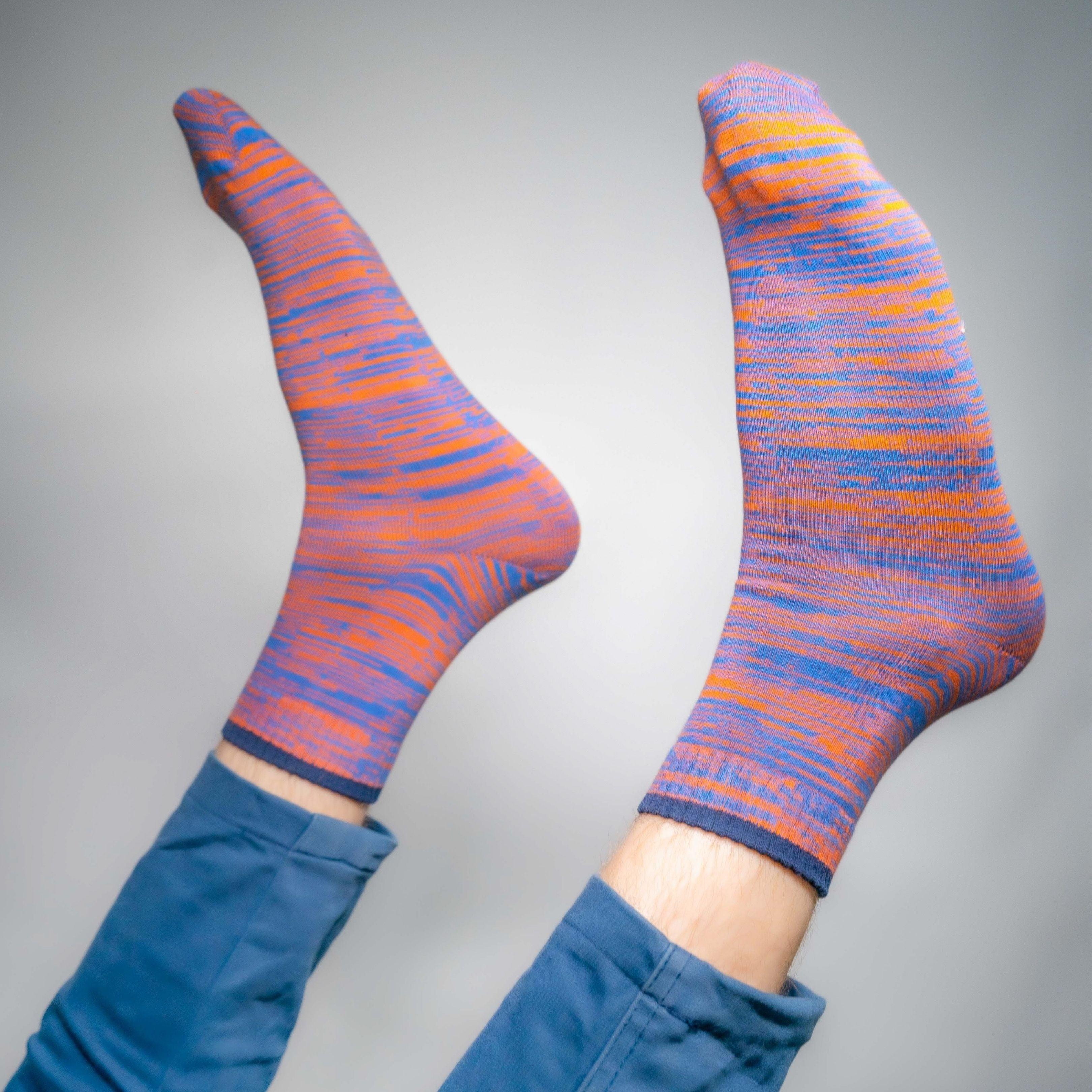 Tipped to Perfection - Twintone Orange with Blue Tip Socks - soxytoes