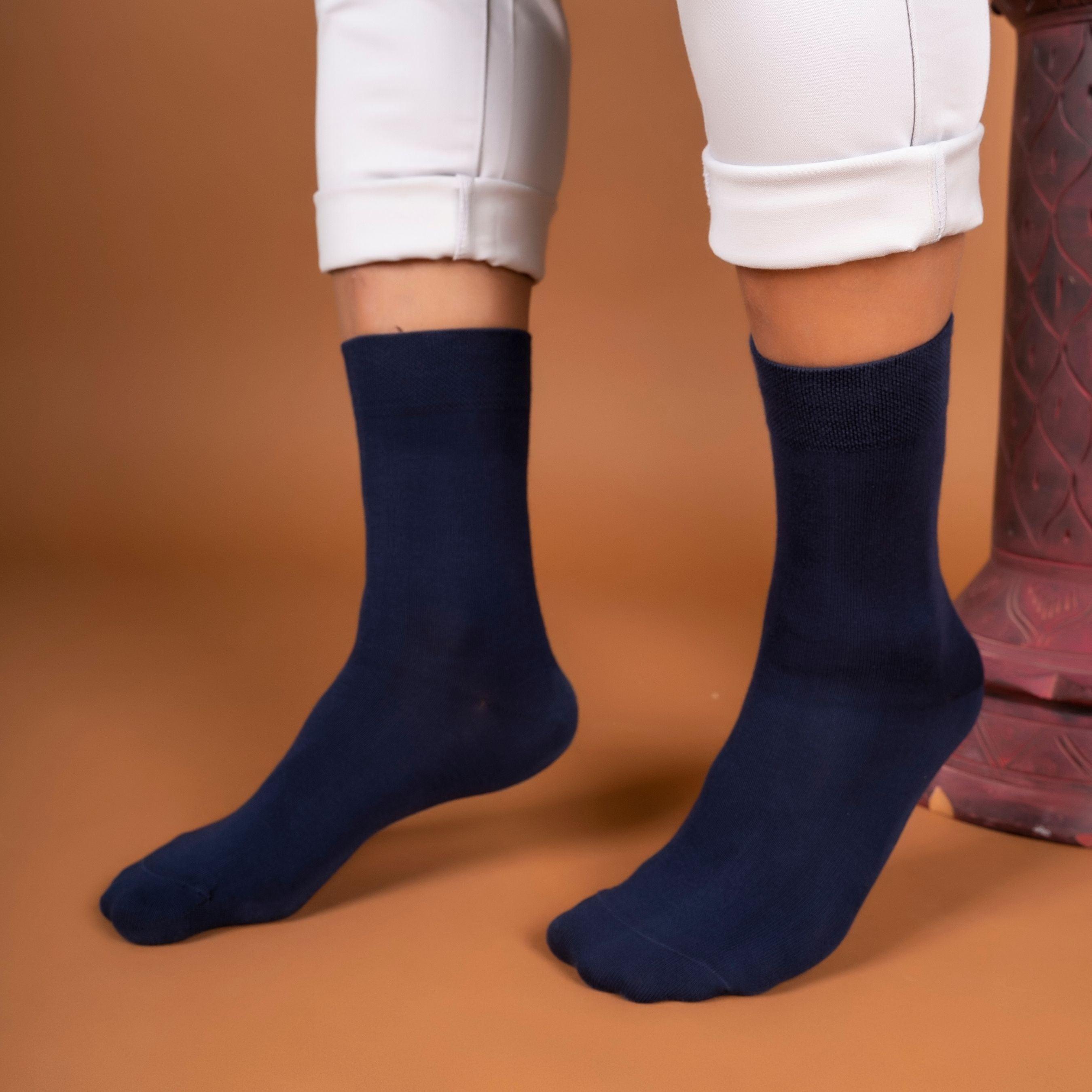 Classic Solid Navy Blue Socks - soxytoes