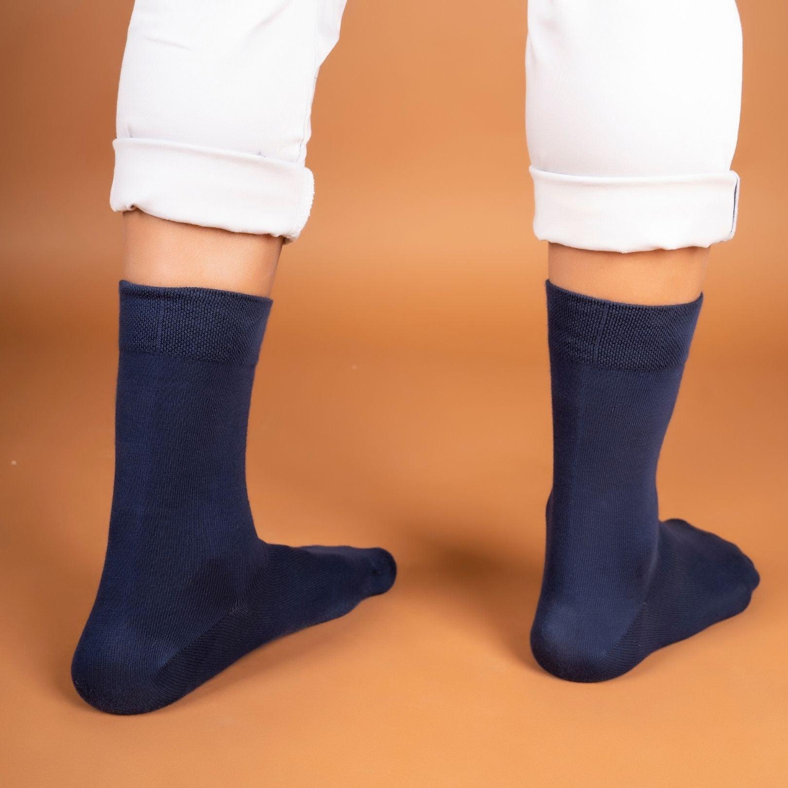 Classic Solid Navy Blue Socks - soxytoes